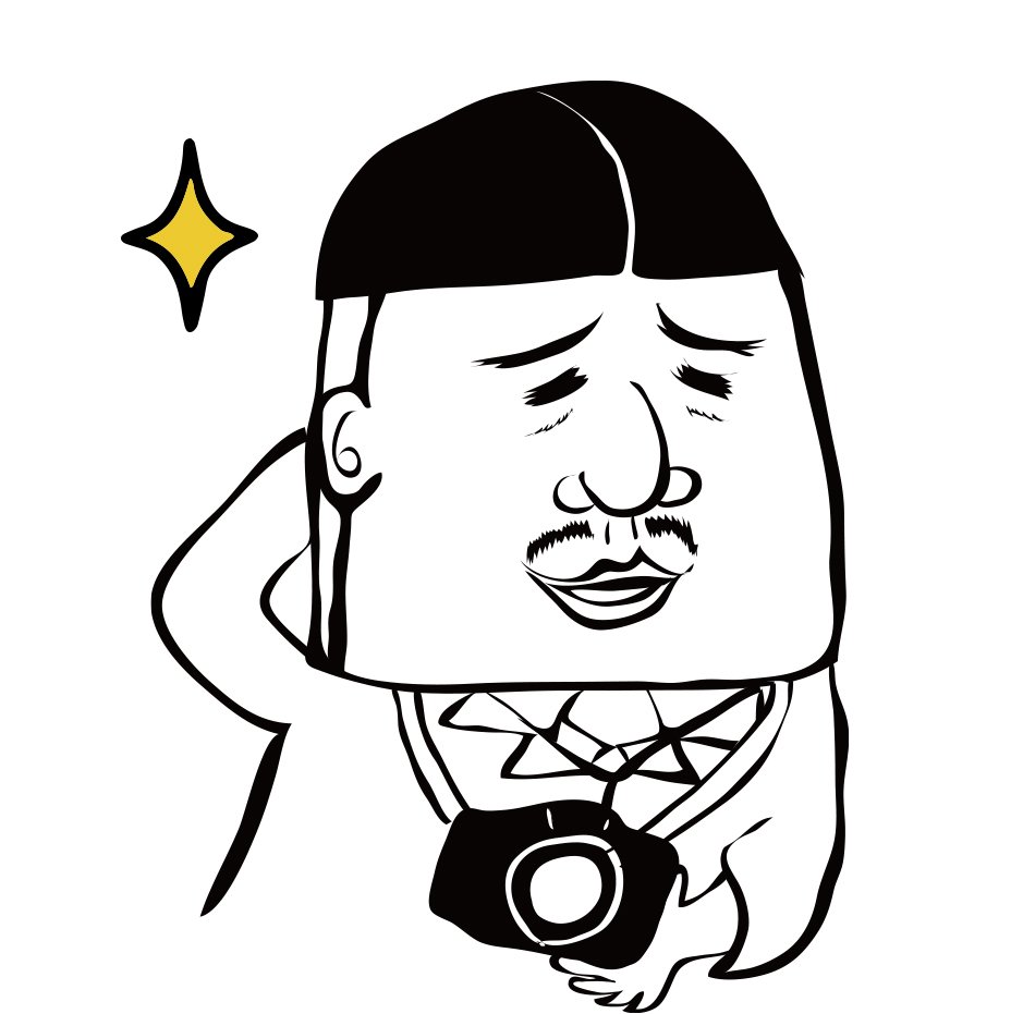 カメラを持つおやゆびのおじさん